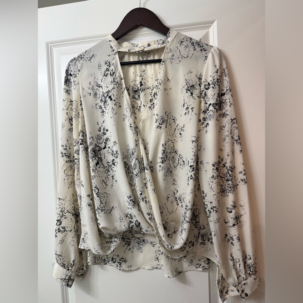 Cutout Floral Print Women's Top